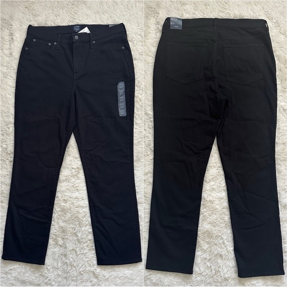J. Crew Factory Jeans Tall Essential Straight In All-Day Stretch Black 32T NWT - Picture 4 of 11